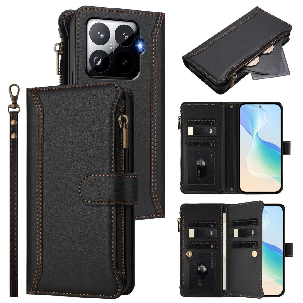  Xiaomi 15T Pro Fodral Multifunktionell Läder Svart