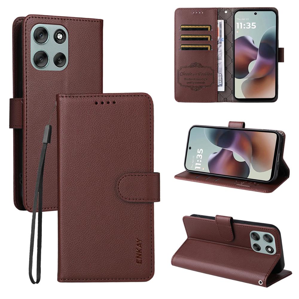ENKAY ENKAY Motorola Moto G86 Power/G86 5G Fodral RFID Brun