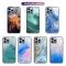  iPhone 14 Pro Skal Marmor Härdat Glas Green Ocean