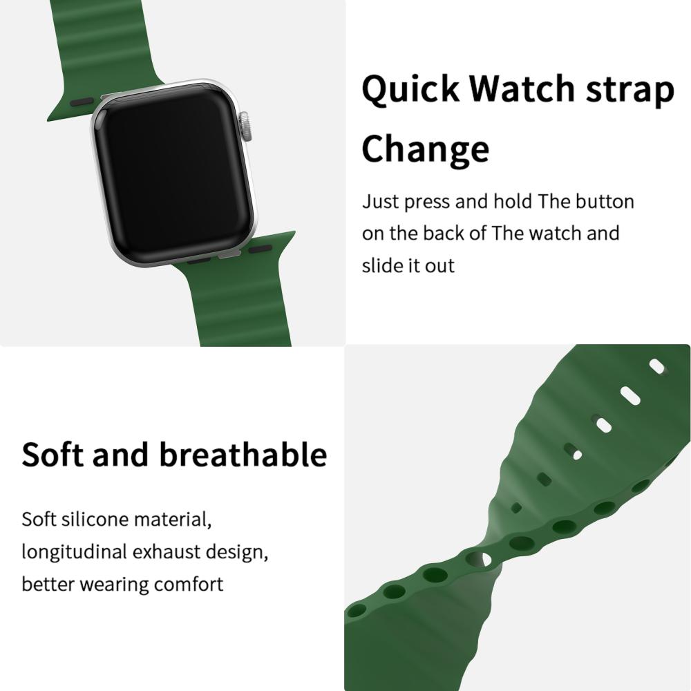 ColorPop Apple Watch 42/41/40/38 mm Armband Ocean Wave Army Green