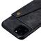  iPhone 12 / 12 Pro - Läder Skal Med Kortfack Och Magnet - Svart
