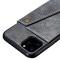  iPhone 12 / 12 Pro - Läder Skal Med Kortfack Och Magnet - Grå