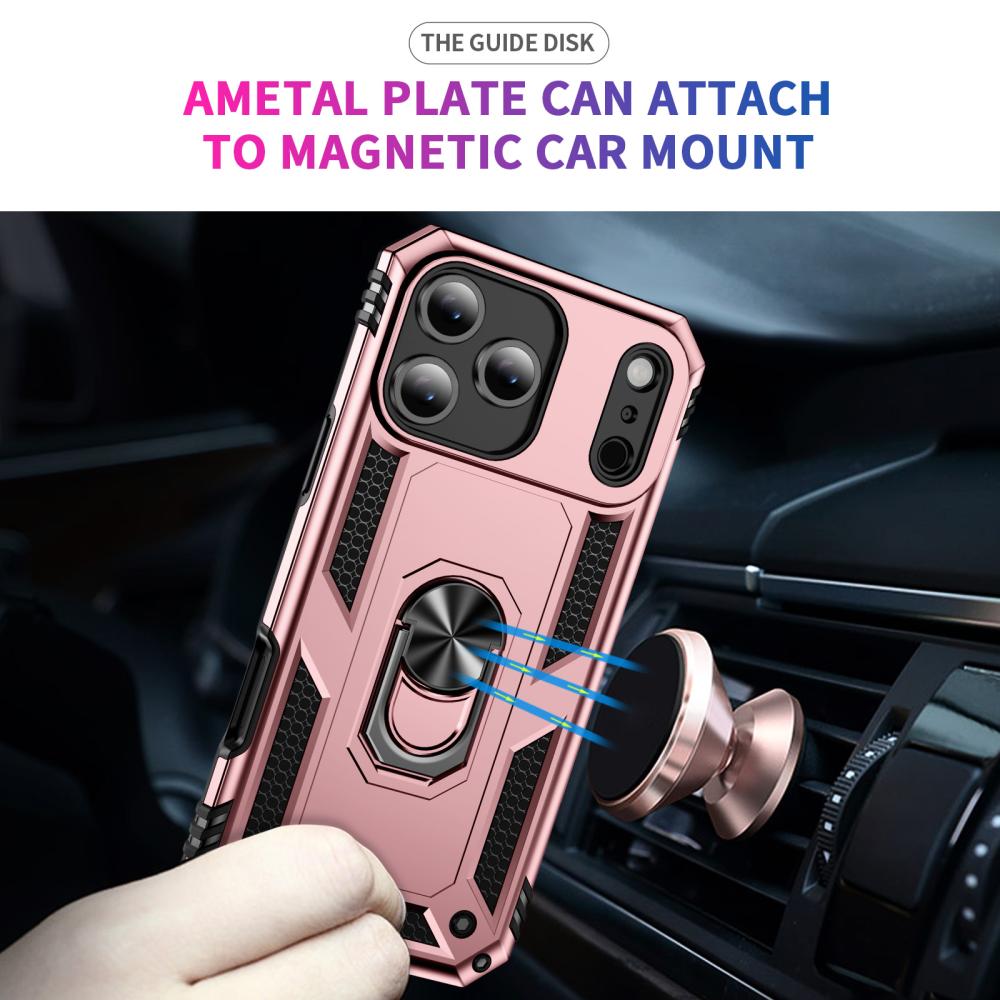  iPhone 17 Pro Skal Shockproof Hybrid Ring Roséguld