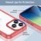  iPhone 14 Pro Max Skal Akryl/TPU Transparent/Röd