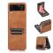  Galaxy Z Flip 3 Fodral Med 2 Kortfack Brun