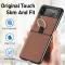  Galaxy Z Flip 3 Skal Litchi Ring Brun
