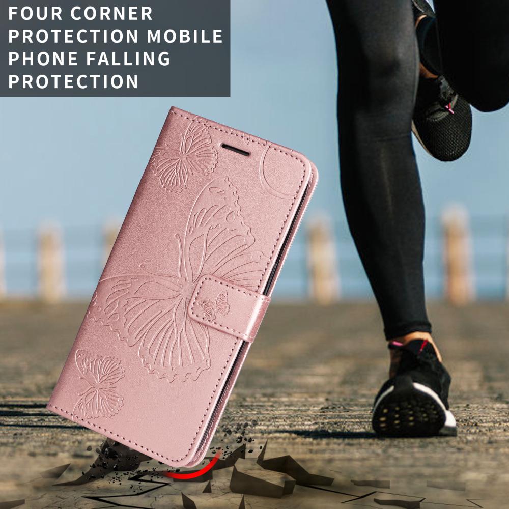  Motorola Moto G86 Power/G86 5G Fodral Fjäril Tryck Roséguld