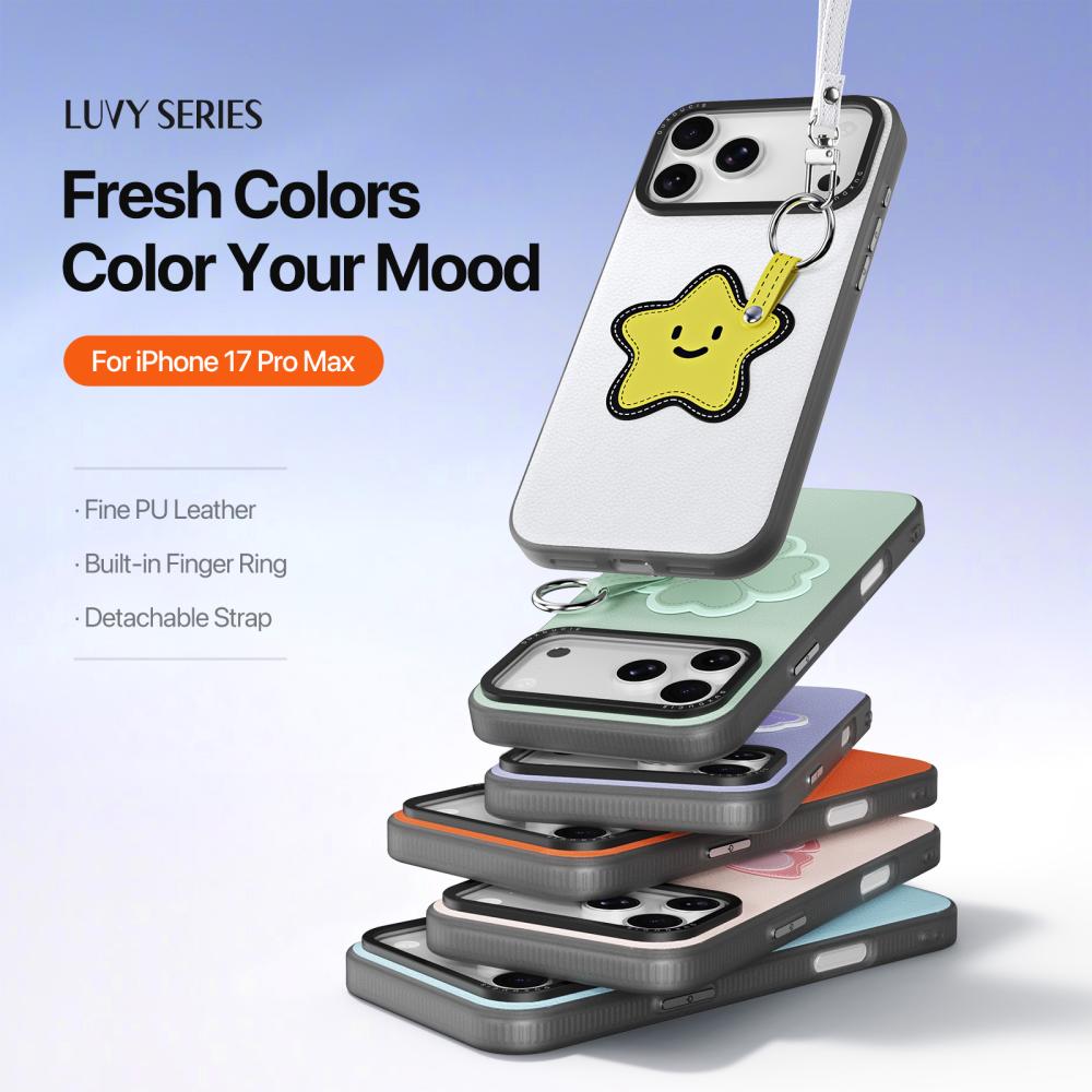 DUX DUCIS DUX DUCIS iPhone 18 Pro Max 17 Pro Max Skal PU-Läder Stjärna Vit