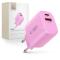 Tech-Protect Tech-Protect 30W Väggladdare PD QC3.0 USB-C / USB-A Baby Pink