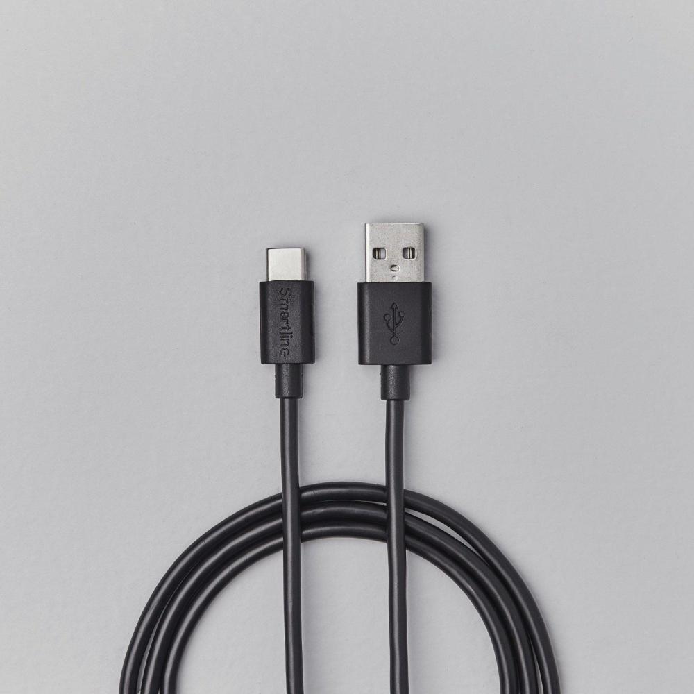 Smartline Smartline 1m 3A USB-C Laddningskabel Svart