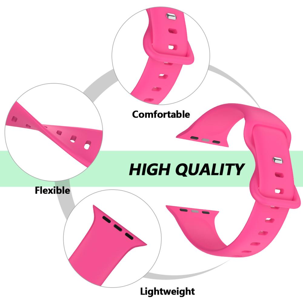 ColorPop Silikon Armband Butterfly Apple Watch 42/41/40/38 mm (M/L) Hot Pink