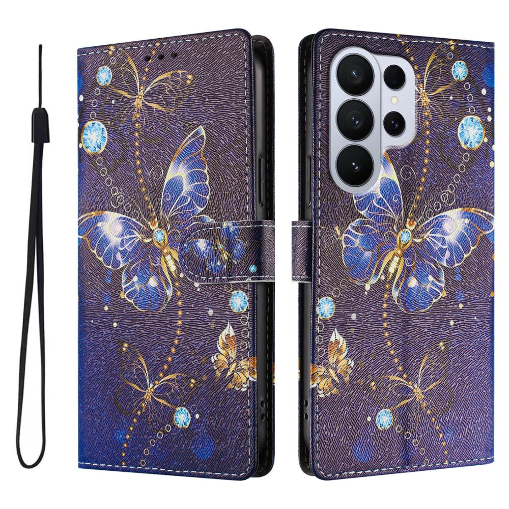  Samsung Galaxy S26 Ultra Fodral Med Tryck Blå Fjäril