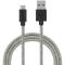 Smartline Smartline 2m 3A USB-C Fuzzy Laddningskabel Grå
