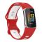  Fitbit Charge 6 / 5 Armband Silikon Tvåfärgat Röd/Vit
