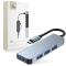 Tech-Protect Tech-Protect 4in1 USB-C Hub 4x USB-A Grå