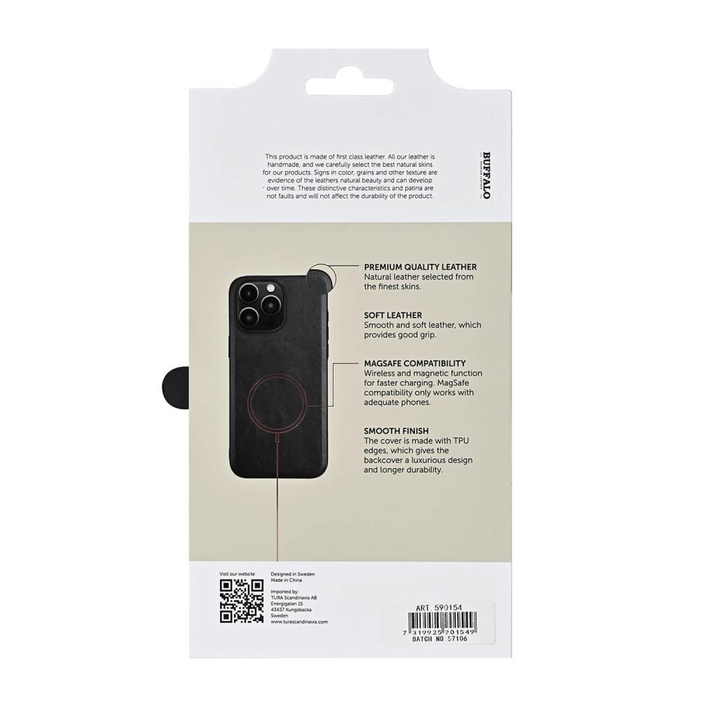 Buffalo Buffalo iPhone 16 Pro Max Skal MagSafe Äkta Läder Svart