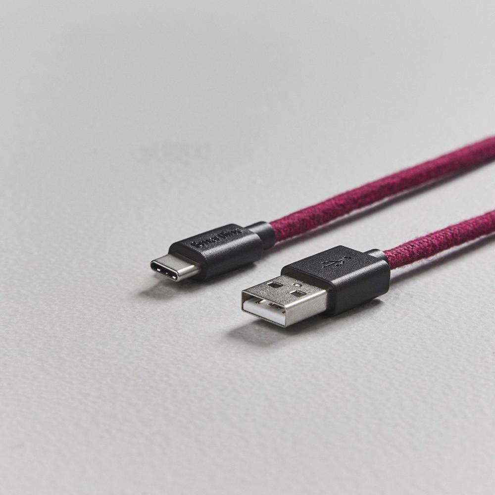 Smartline Smartline 2m 3A USB-C Fuzzy Laddningskabel Lila