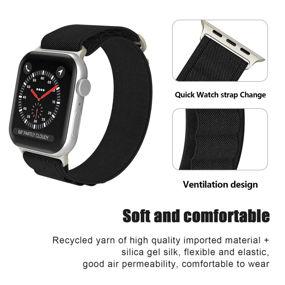 ColorPop Apple Watch 42/44/45/46/49 mm Armband Alpine Pro Loop Svart