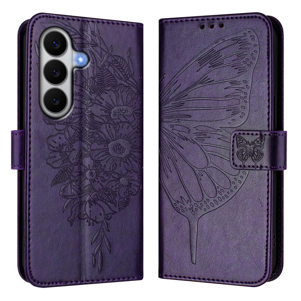  Samsung Galaxy A27 5G Fodral Fjäril Mörk Lila