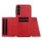  Samsung Galaxy A37 5G Skal Läder Med Kortfack Och Magnet Röd