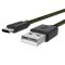 Smartline Smartline 2m 3A USB-C Fuzzy Laddningskabel Grön
