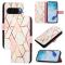  Google Pixel 10/10 Pro / 9/9 Pro Fodral Marmor Rosa / Vit