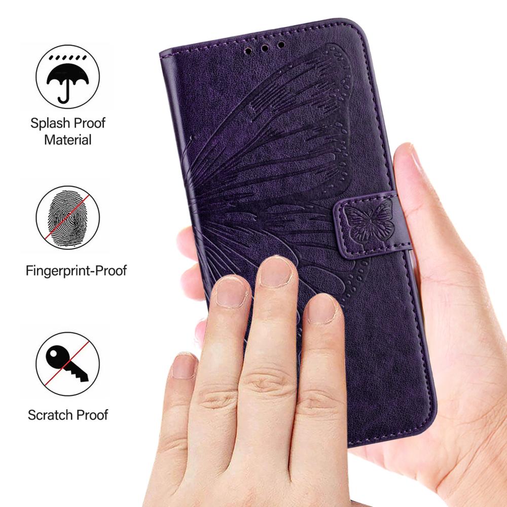  Samsung Galaxy A27 5G Fodral Fjäril Mörk Lila