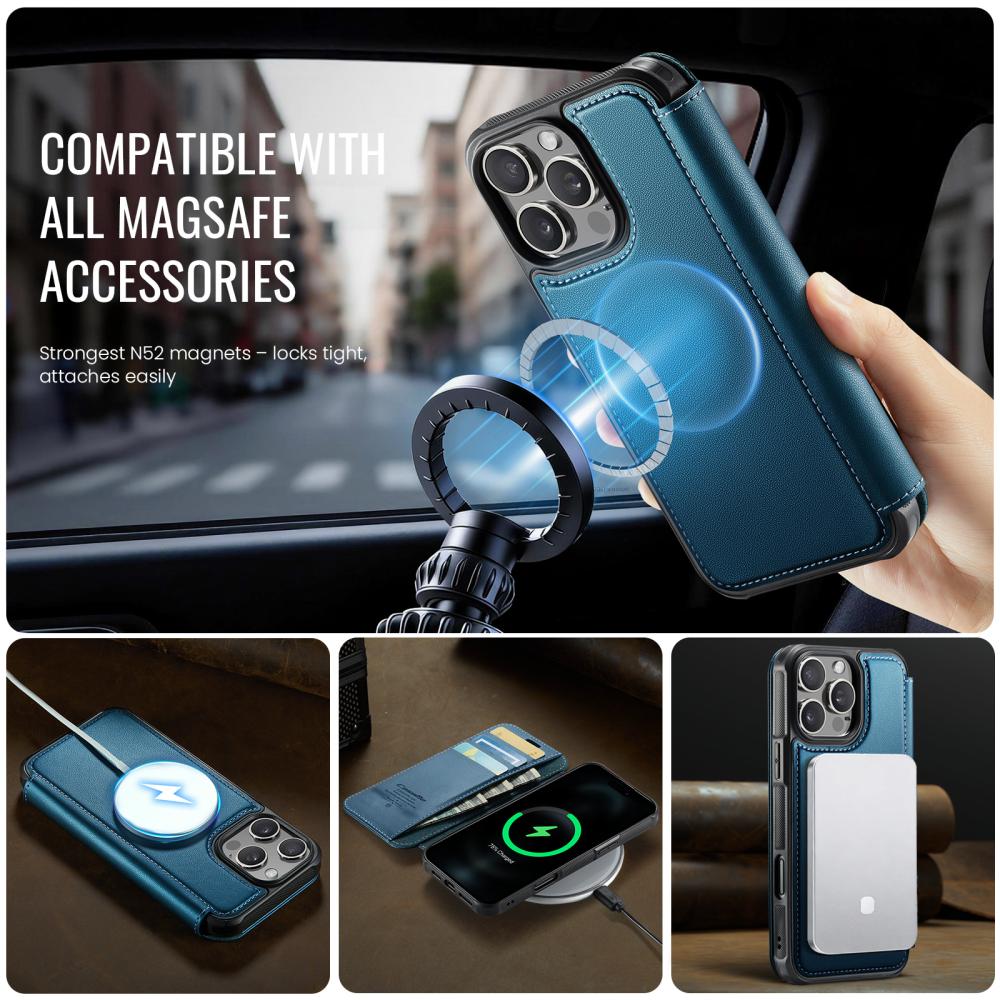 CASEME CASEME iPhone 16 Pro Skal RFID Plånbok Blå