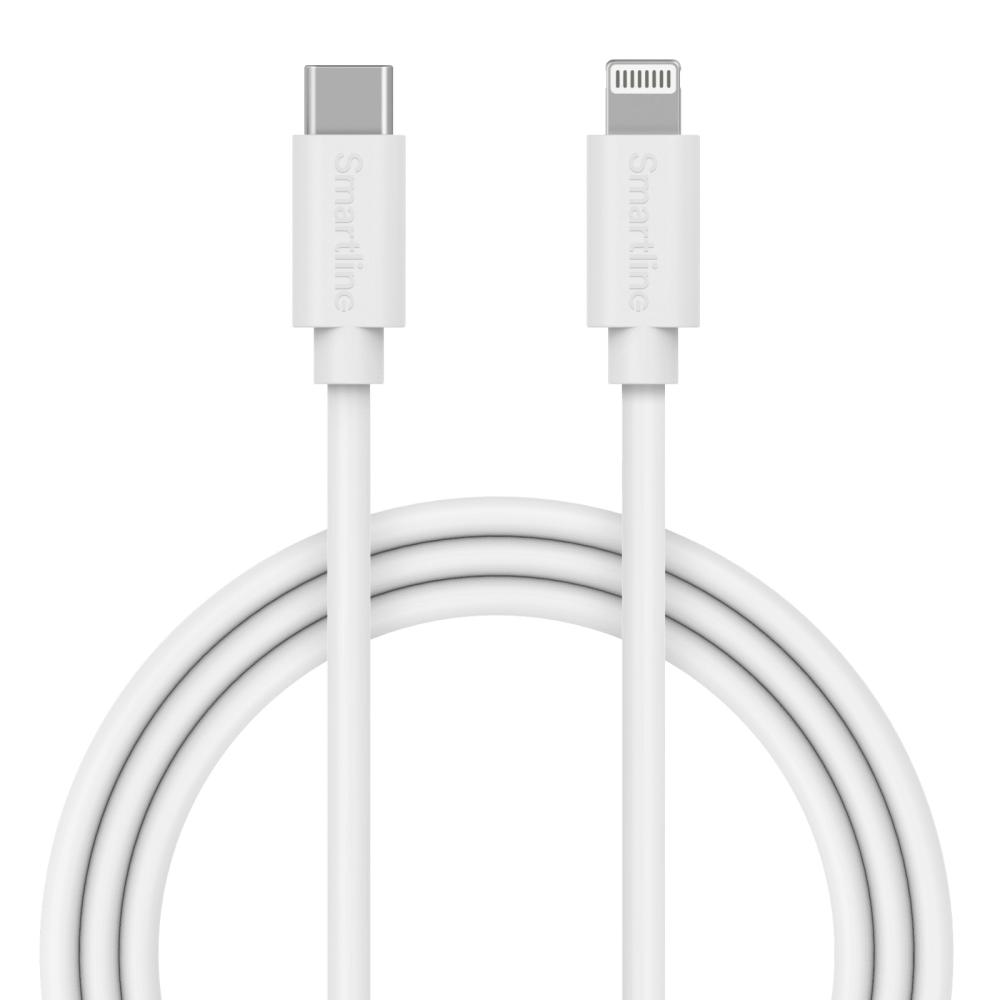 Smartline Smartline 1m USB-C - Lightning MFi Laddningskabel Vit