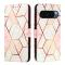  Google Pixel 10/10 Pro / 9/9 Pro Fodral Marmor Rosa / Vit