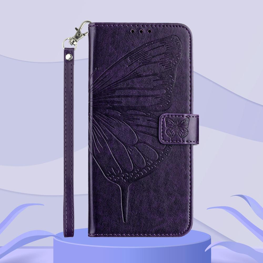  Samsung Galaxy A27 5G Fodral Fjäril Mörk Lila