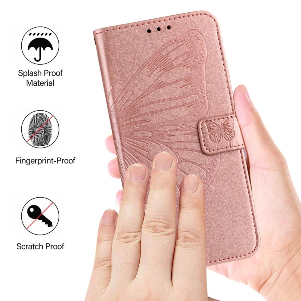  Samsung Galaxy A27 5G Fodral Fjäril Roséguld