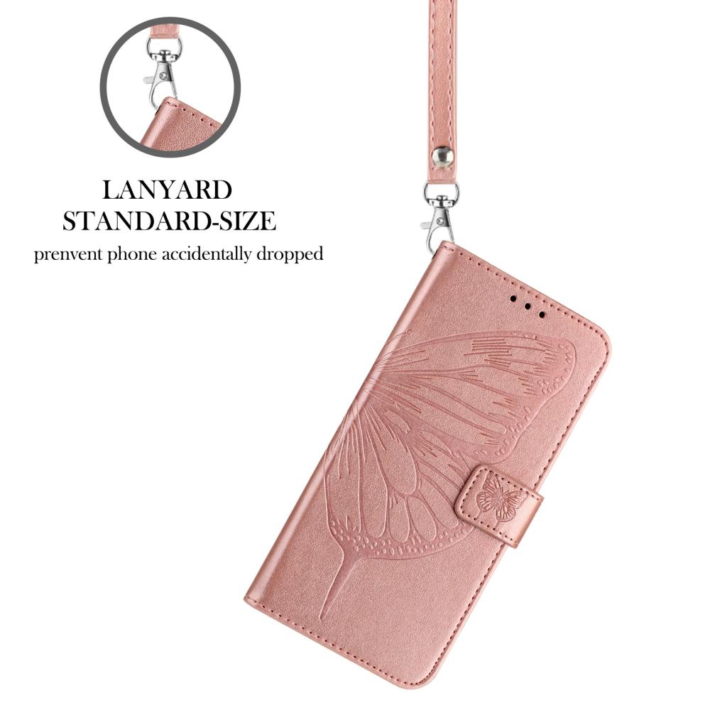 Samsung Galaxy A27 5G Fodral Fjäril Roséguld