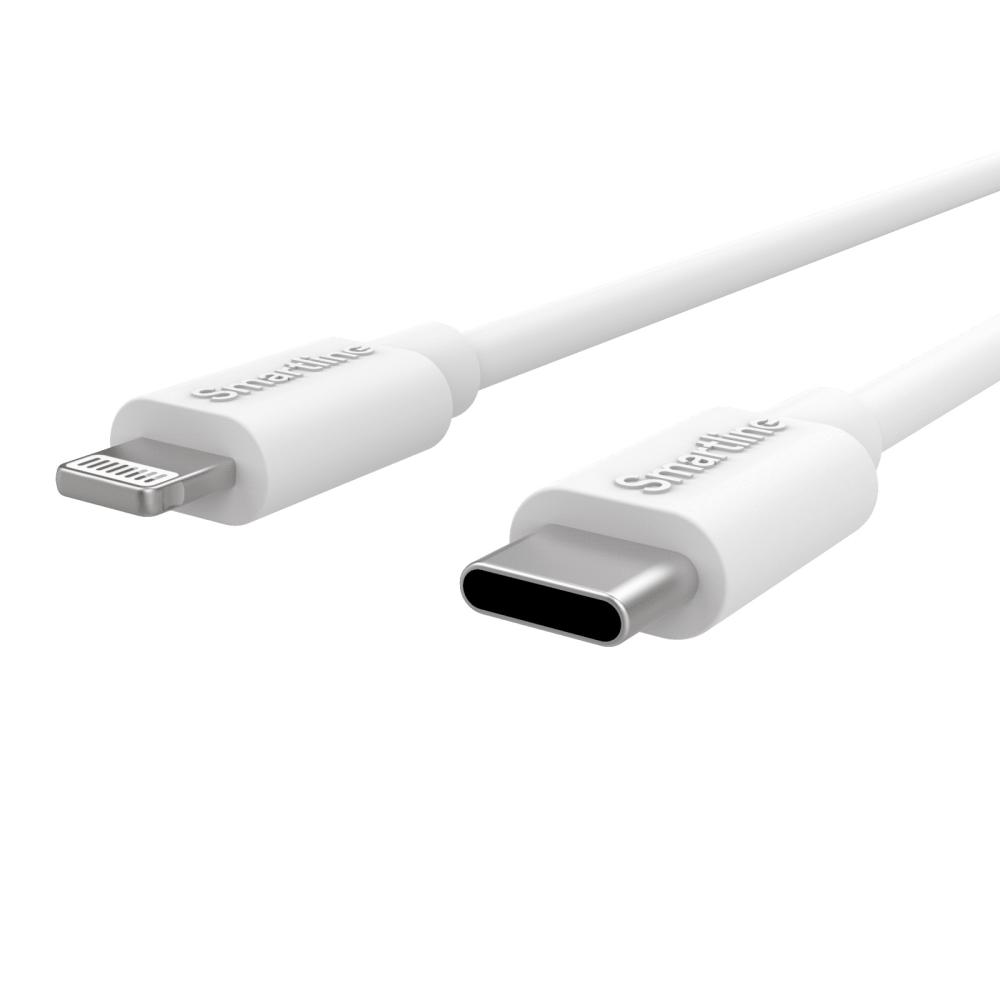 Smartline Smartline 2m USB-C - Lightning MFi Laddningskabel Vit