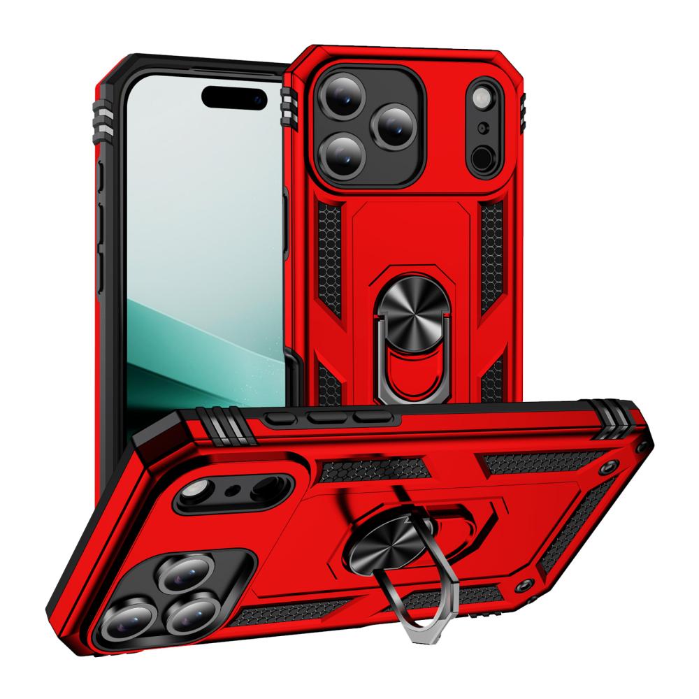  iPhone 17 Pro Skal Shockproof Hybrid Ring Röd