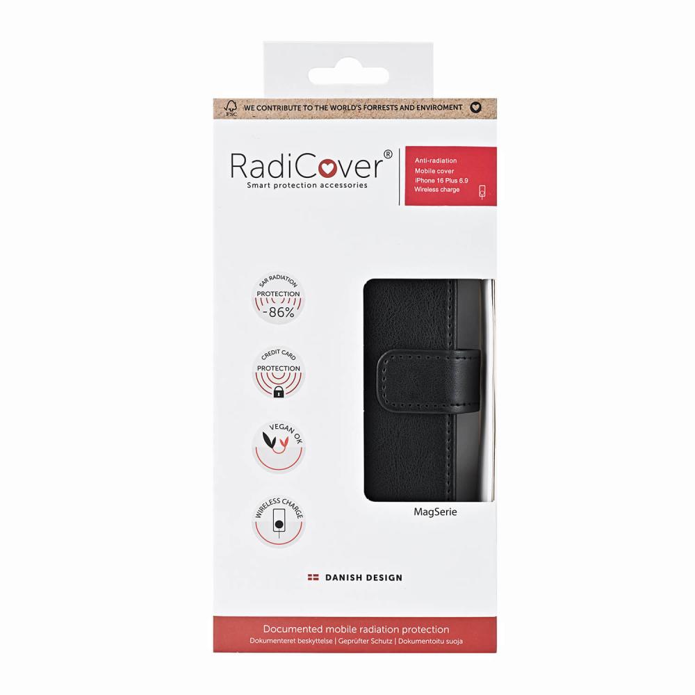 Radicover Radicover iPhone 16 Plus Fodral Strålningsskydd Svart