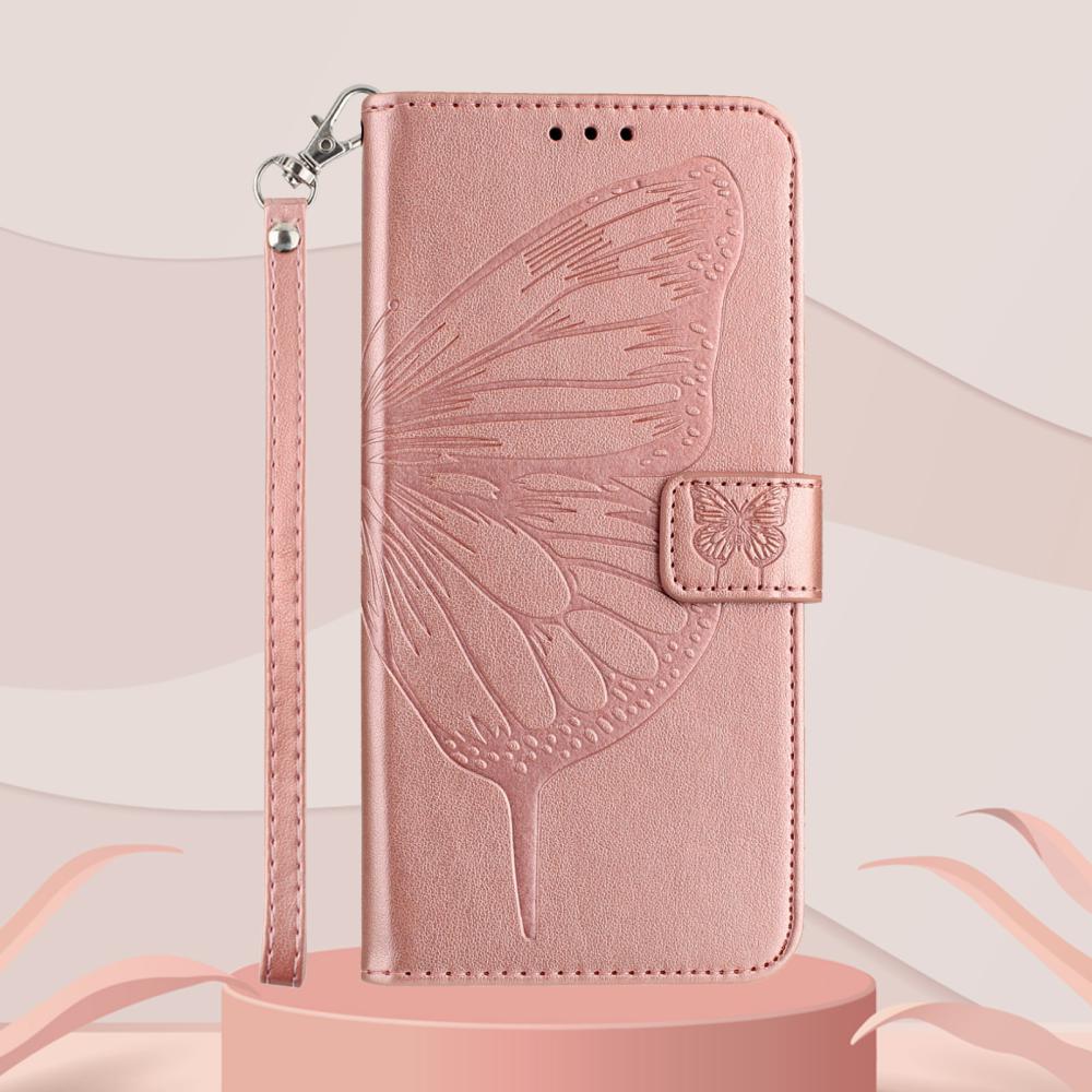  Samsung Galaxy A27 5G Fodral Fjäril Roséguld