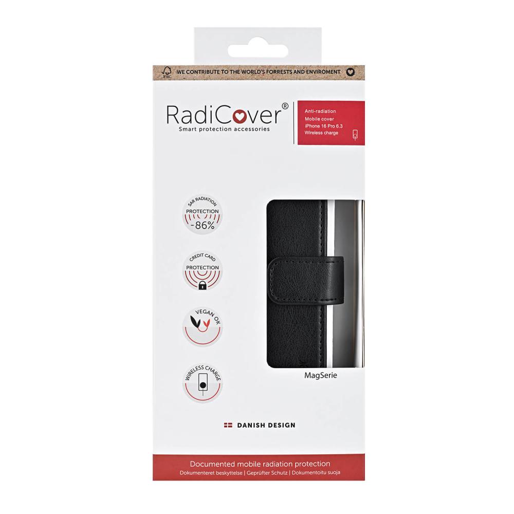 Radicover Radicover iPhone 16 Pro Fodral Strålningsskydd Svart