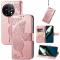  OnePlus 11 5G Fodral Butterfly Läder Roséguld