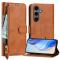  Samsung Galaxy S25 Plus Fodral Multifunktionell Läder Brun