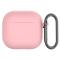  AirPods 4 Skal Med Karbinhake Silikon Ljus Rosa