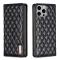 BINFEN BINFEN iPhone 15 Pro Max Fodral Diamond Flip Läder Svart