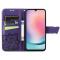  Samsung Galaxy A25 5G Fodral Läder Big Butterfly Mörk Lila