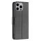 iPhone 15 Pro Max Fodral Litchi Shark Läder Svart
