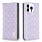 BINFEN BINFEN iPhone 15 Pro Fodral Diamond Flip Läder Lila