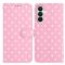  Samsung Galaxy A27 5G Fodral Med Prickmönster Rosa/Vit