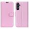  Samsung Galaxy A16 / A26 5G Fodral Litchi Läder Textur Ljus Rosa