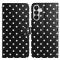  Samsung Galaxy S26 Plus Fodral Polka Dot Läder Svart/Vit