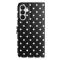  Samsung Galaxy S26 Plus Fodral Polka Dot Läder Svart/Vit