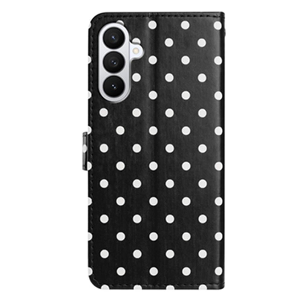  Samsung Galaxy S26 Plus Fodral Polka Dot Läder Svart/Vit